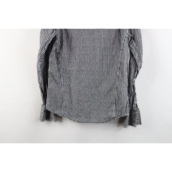 Hugo Boss Mens Small Slim Fit Houndstooth Checkered Collared Button Shirt Black - Picture 12 of 12